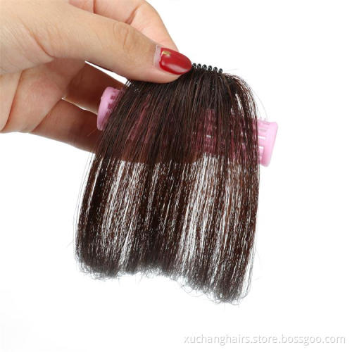 Fashion repair reduce age human virgin hair clip in extension air bangs,wholesale cheap human hair fringe for ladies's beauty